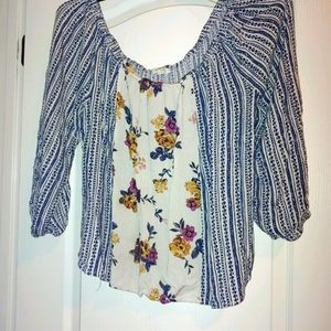 Living Doll - Blue/white Stripe Crop Top